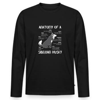 Siberian Husky Gift for Dog Lovers Gifts - Männer Premium Bio Langarmshirt - Schwarz - Vorne - Nico (187cm)