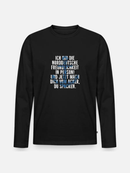 Ich bin Norddeutscher - Männer Premium Bio Langarmshirt - Schwarz