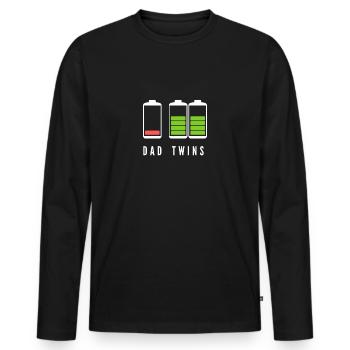 Dad of twins Gift idea expectant fathers - Men's Premium Organic Long Sleeve Shirt - black - Front - Nico (187cm)