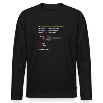 java code - T-shirt manches longues Premium bio Homme - noir - Devant - Nico (187cm)