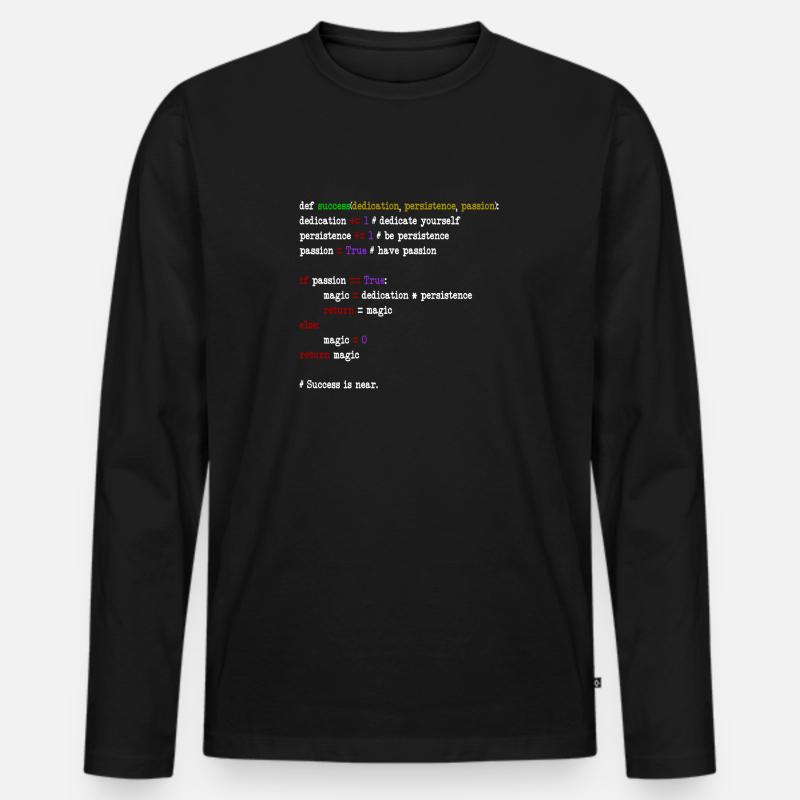 java code - T-shirt manches longues Premium bio Homme - noir