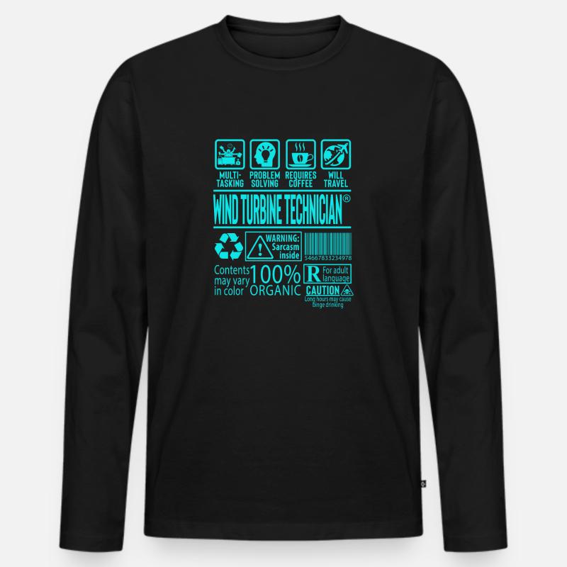 Geschenk des Windturbinentechnikers - Männer Premium Bio Langarmshirt - Schwarz