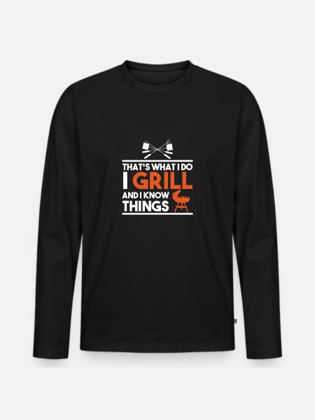 Det er hvad jeg laver, og jeg kender ting - Premium økologisk langærmet T-shirt til mænd - sort