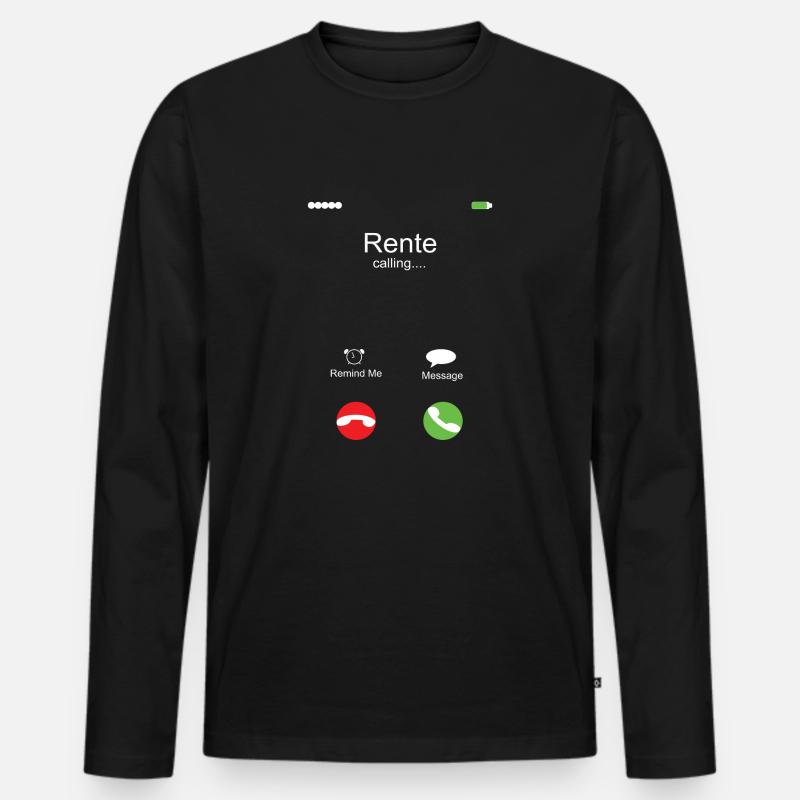 Rente ruft - Männer Premium Bio Langarmshirt - Schwarz