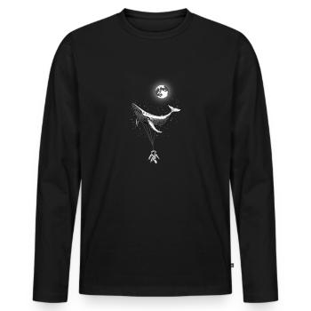 Schwereloses Meer - Männer Premium Bio Langarmshirt - Schwarz - Vorne - Nico (187cm)
