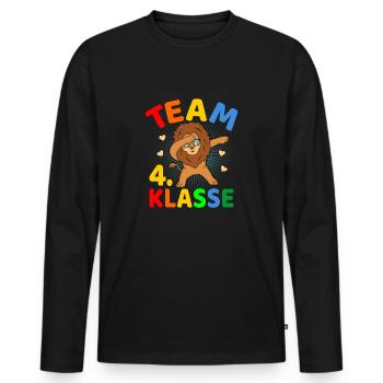 Team 4.Klasse Klassenwechsel Grundschule Schulanfa - Männer Premium Bio Langarmshirt - Schwarz - Vorne - Nico (187cm)
