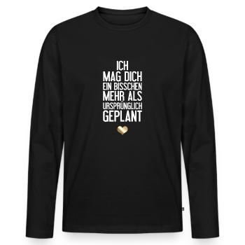 Romantische Liebeserklärung - Männer Premium Bio Langarmshirt - Schwarz - Vorne - Nico (187cm)