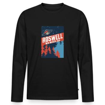 Roswell New Mexico USA Théories du complot Fun Gif - T-shirt manches longues Premium bio Homme - noir - Devant - Nico (187cm)
