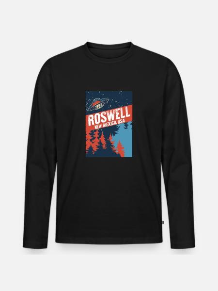Roswell New Mexico USA Théories du complot Fun Gif - T-shirt manches longues Premium bio Homme - noir