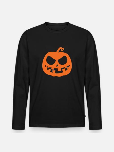 Scary Halloween Pumpkin - Men's Premium Organic Long Sleeve Shirt - black