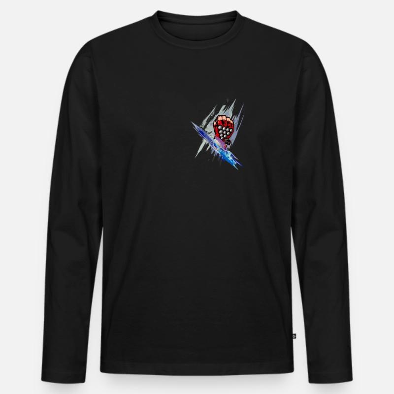 Kampfhandschuh Kunst - Männer Premium Bio Langarmshirt - Schwarz