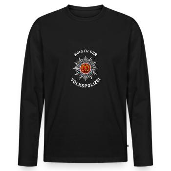 Aides de la police populaire - T-shirt manches longues Premium bio Homme - noir - Devant - Nico (187cm)