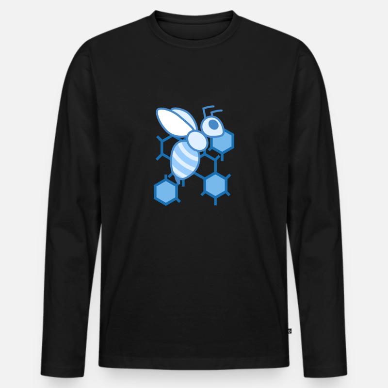 Biene - Männer Premium Bio Langarmshirt - Schwarz