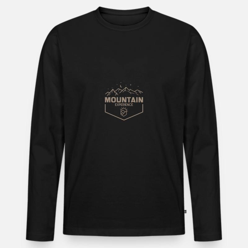 Bergerfahrung - Männer Premium Bio Langarmshirt - Schwarz