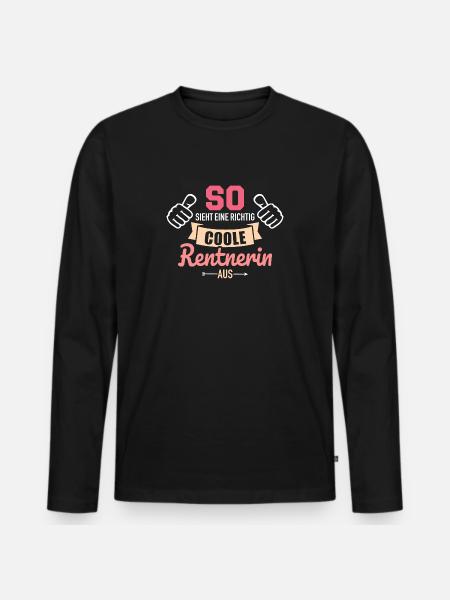 Rentnerin - Männer Premium Bio Langarmshirt - Schwarz
