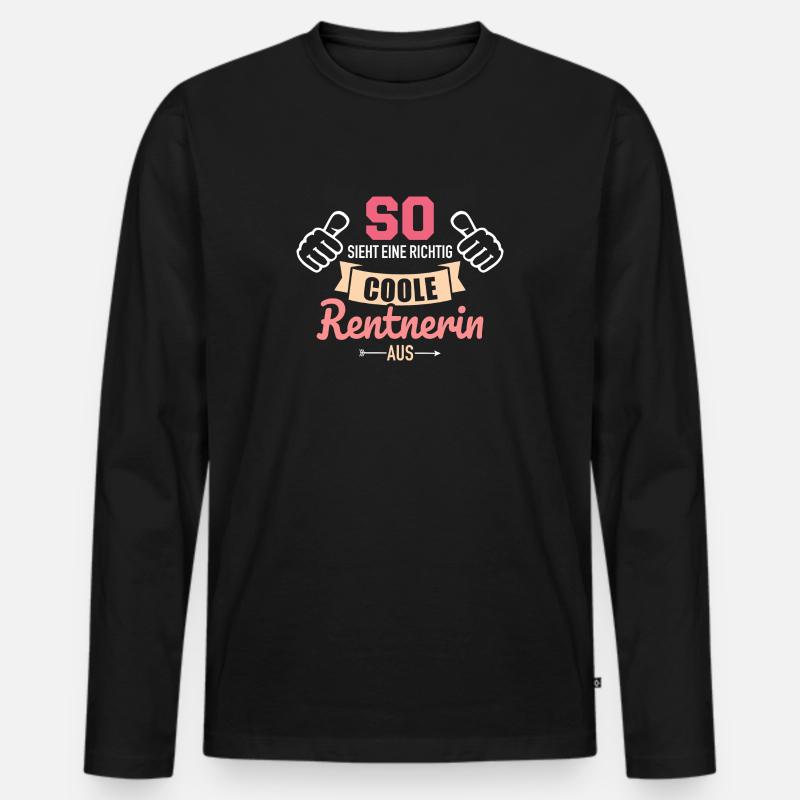 Rentnerin - Männer Premium Bio Langarmshirt - Schwarz