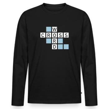 Mots croisés - T-shirt manches longues Premium bio Homme - noir - Devant - Nico (187cm)