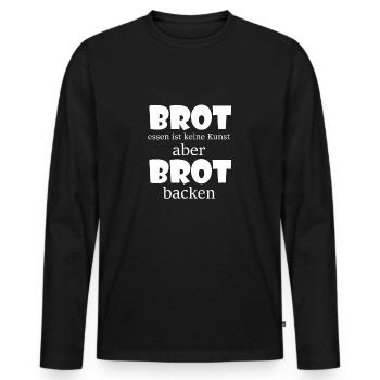 Brot backen - Männer Premium Bio Langarmshirt - Schwarz - Vorne - Nico (187cm)