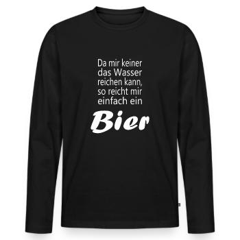 Bier trinken Bierzelt Biergarten Bierliebhaber - Männer Premium Bio Langarmshirt - Schwarz - Vorne - Nico (187cm)