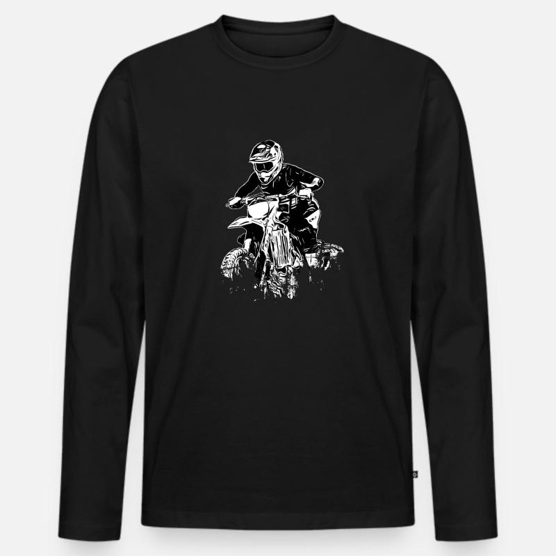 Motocross Design Enduro / Geschenkidee - Männer Premium Bio Langarmshirt - Schwarz