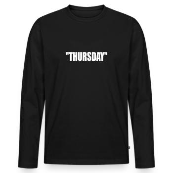 THURSDAY Thursday Design Fashion - Men's Premium Organic Long Sleeve Shirt - black - Front - Nico (187cm)