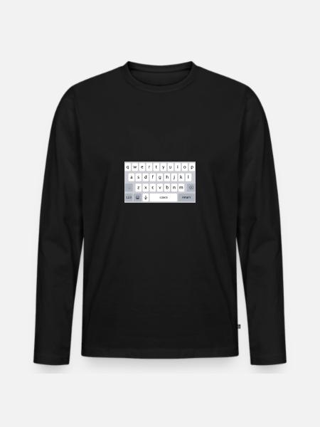 TELEFOON TOETSENBORD WITTE SMARTPHONE TELEFOON TAP - Mannen Premium Bio shirt met lange mouwen - zwart