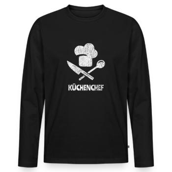 Chef - Men's Premium Organic Long Sleeve Shirt - black - Front - Nico (187cm)