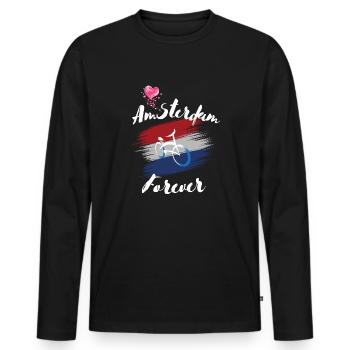 Amsterdam Forever - Men's Premium Organic Long Sleeve Shirt - black - Front - Nico (187cm)