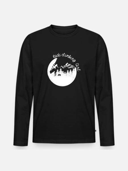 Felsklettern Mädchen (2) - Männer Premium Bio Langarmshirt - Schwarz