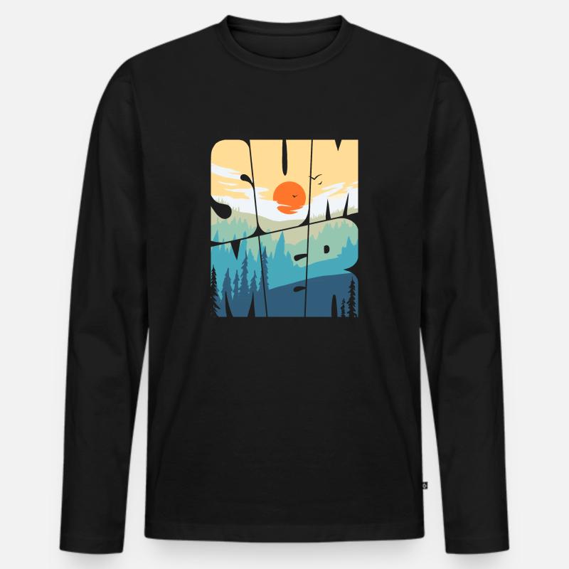 summer - Männer Premium Bio Langarmshirt - Schwarz