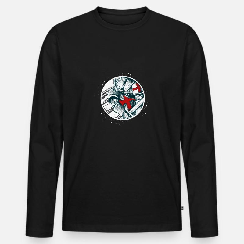 Templerkriegerritter - Männer Premium Bio Langarmshirt - Schwarz