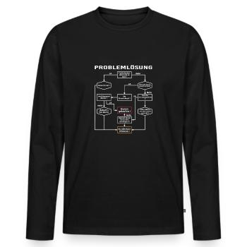 Problemlösung Prozess Diagramm, Männerprobleme - Männer Premium Bio Langarmshirt - Schwarz - Vorne - Nico (187cm)