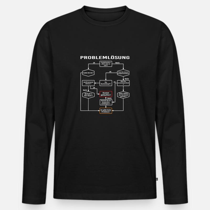 Problemlösung Prozess Diagramm, Männerprobleme - Männer Premium Bio Langarmshirt - Schwarz