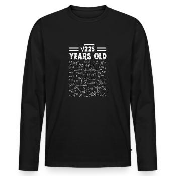 Square Root Of 225 15th Birthday, 15 Year Old Math - Männer Premium Bio Langarmshirt - Schwarz - Vorne - Nico (187cm)