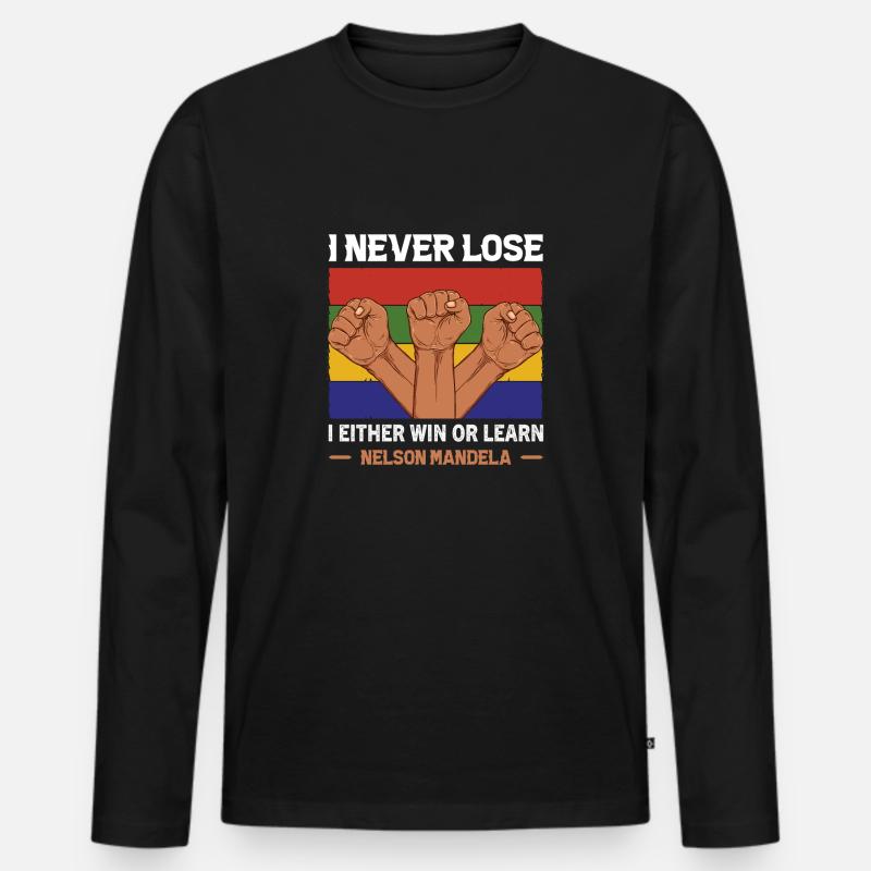 Nelson Mandela Day VI - Männer Premium Bio Langarmshirt - Schwarz