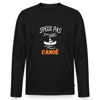 J'peux pas j'ai encore canoë - T-shirt manches longues Premium bio Homme - noir - Devant - Nico (187cm)