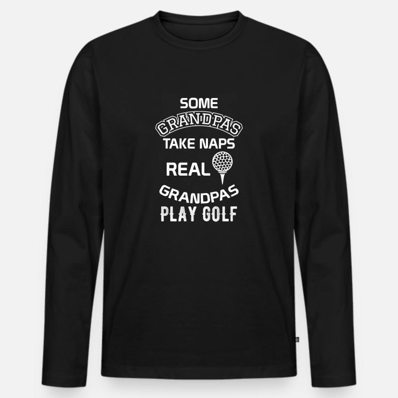 Echte Opas spielen Golf - Männer Premium Bio Langarmshirt - Schwarz