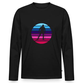 Ski de fond Skieurs de fond - T-shirt manches longues Premium bio Homme - noir - Devant - Nico (187cm)