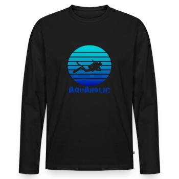 Drôle de plongeur Plongée Aquaholic Cadeau - T-shirt manches longues Premium bio Homme - noir - Devant - Nico (187cm)