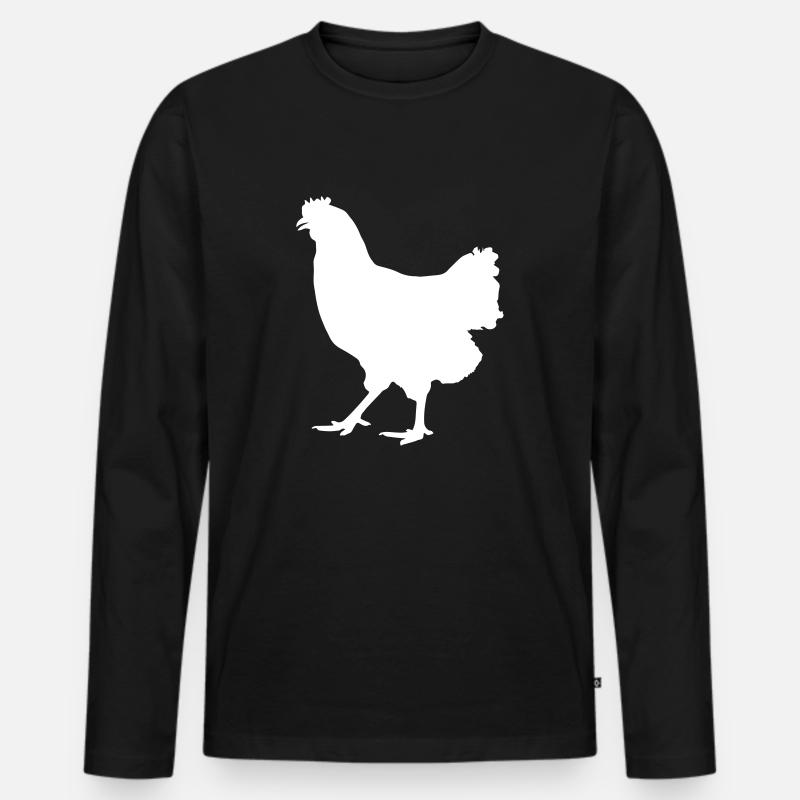 chicken - Männer Premium Bio Langarmshirt - Schwarz