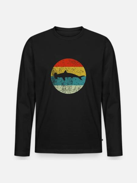 Hammerhai - Männer Premium Bio Langarmshirt - Schwarz