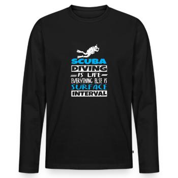 La plongée sous-marine est la vie Tout le reste est en surface - T-shirt manches longues Premium bio Homme - noir - Devant - Nico (187cm)