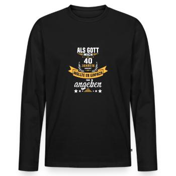 40. Geburtstag 40 Jahre Geburtstag Vierzig Jahre - Männer Premium Bio Langarmshirt - Schwarz - Vorne - Nico (187cm)