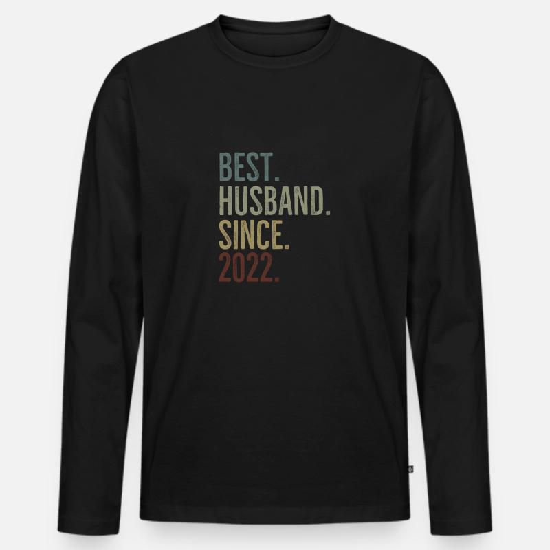 Bester Ehemann seit 2022 - Männer Premium Bio Langarmshirt - Schwarz