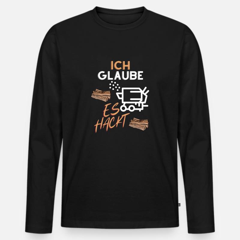 Ich glaube es hackt - Männer Premium Bio Langarmshirt - Schwarz