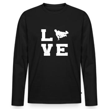 Free Running Free Runner Herren Freerunning - Männer Premium Bio Langarmshirt - Schwarz - Vorne - Nico (187cm)