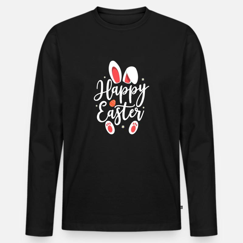 Happy Easter Easter Gift - Men's Premium Organic Long Sleeve Shirt - black
