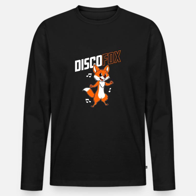 Disco Fuchs - Männer Premium Bio Langarmshirt - Schwarz