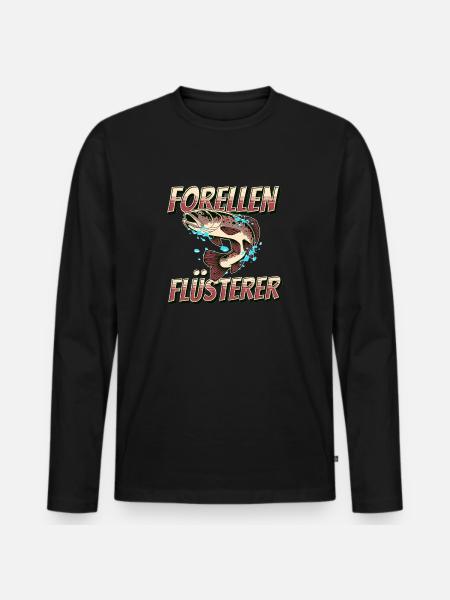 Forellen Angeln Forellen Flüsterer Angler Geschenk - Männer Premium Bio Langarmshirt - Schwarz
