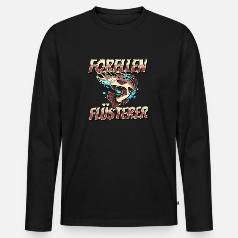 Forellen Angeln Forellen Flüsterer Angler Geschenk - Männer Premium Bio Langarmshirt - Schwarz